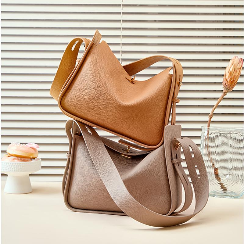 Genuine Leather Underarm Shoulder Bags For Women  Trend Designer Half Moon Crossbody Purses Cowhide Ladies Handbags