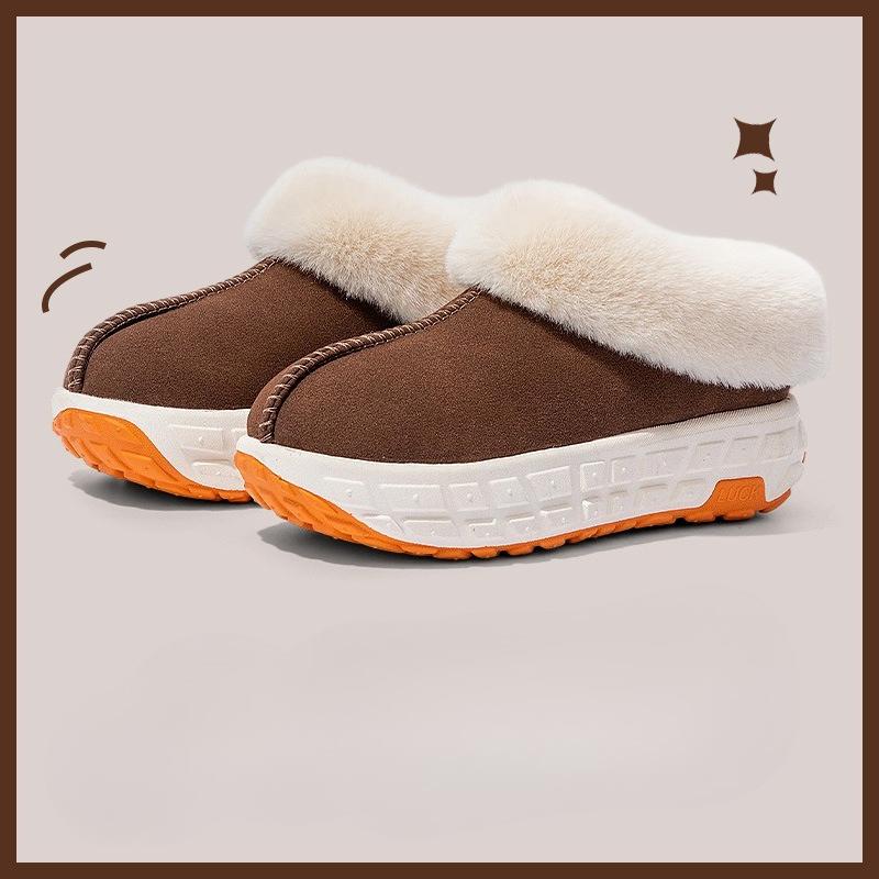 Thick-soled Cotton Shoes, Indoor Home Anti-slip Bags and Warm Plush Slippers Are Worn Outside