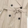 Women Fashion with Belt Solid Double Breasted Trench Vintage Lapel Neck Long Sleeves Female Chic Lady Outfits