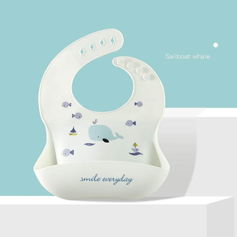 Waterproof Baby Bibs For Baby Kid Soft Silicone Feeding Bib Summer Baby Stuff Feeding Cartoon Print Girl Boy Bibs Burp Cloths