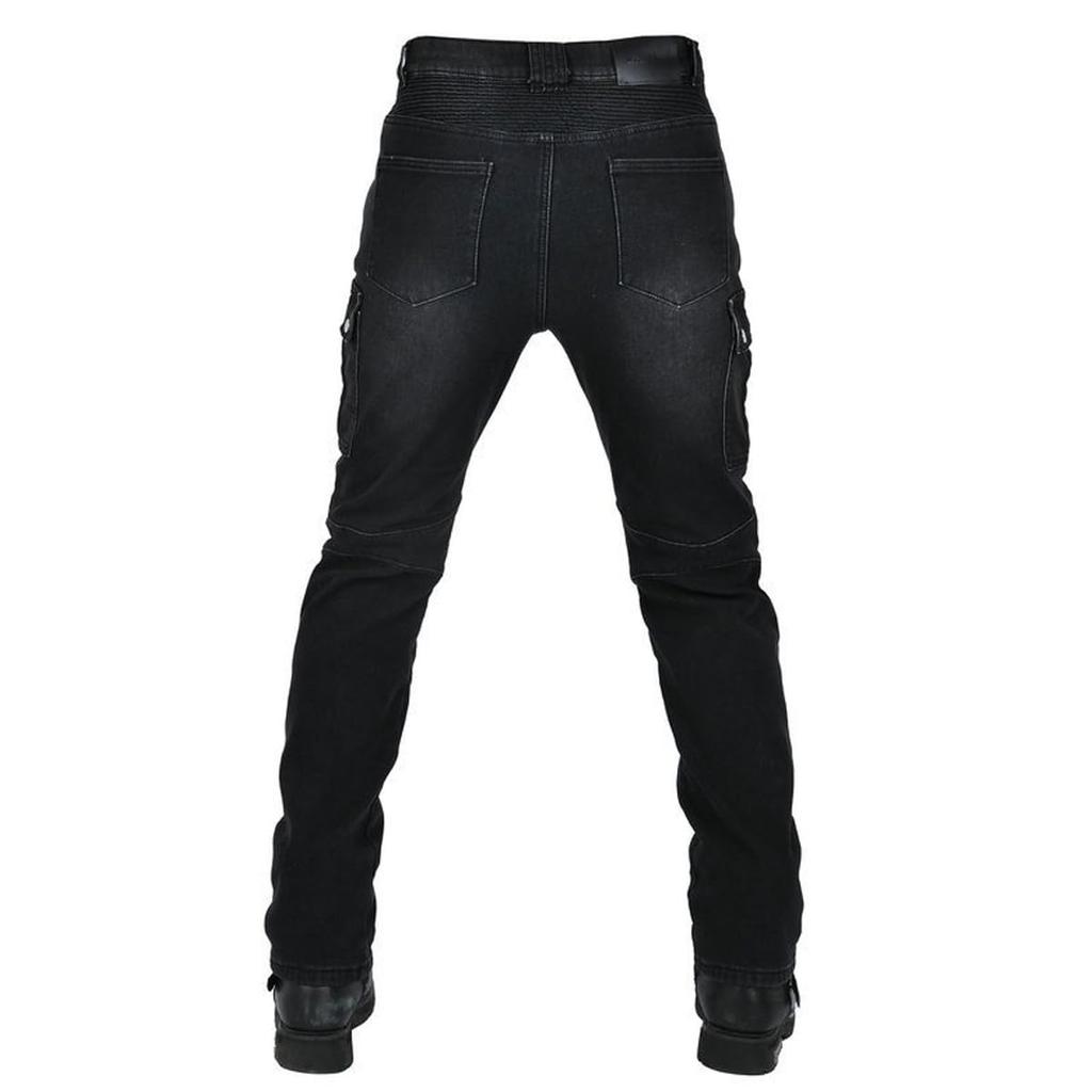RENHE Winter Motorcycle with and Size Small Men's Pants, Fleece-Lined, Protectors, Warm, Cold-Weather, Durable, Black,