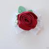 Artificial Pearls Rose Flower Bridesmaid Corsage Wrist Band Elastic Bracelet Wedding Ceremony Party