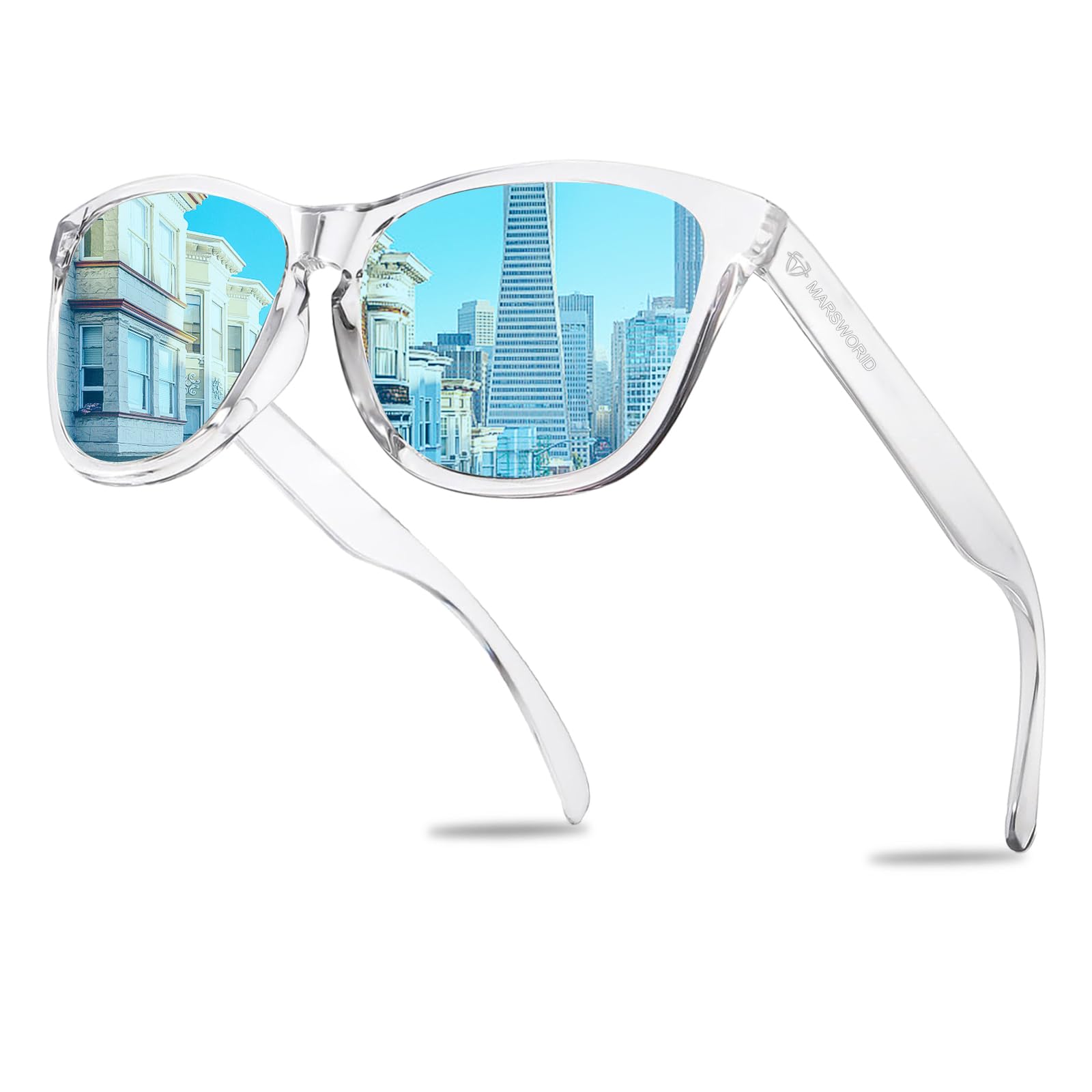 

MARSWORID Driving UV400 Impact for and Hiking Men s Sunglasses, Polarized, Ultra-Lightweight, Protection, Resistant, Unisex, Driving, Sports, Running, світло-синій колір