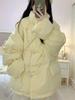 Women's Winter Korean Style Buckle Coat Cotton Padded Jacket with Fleece Lining