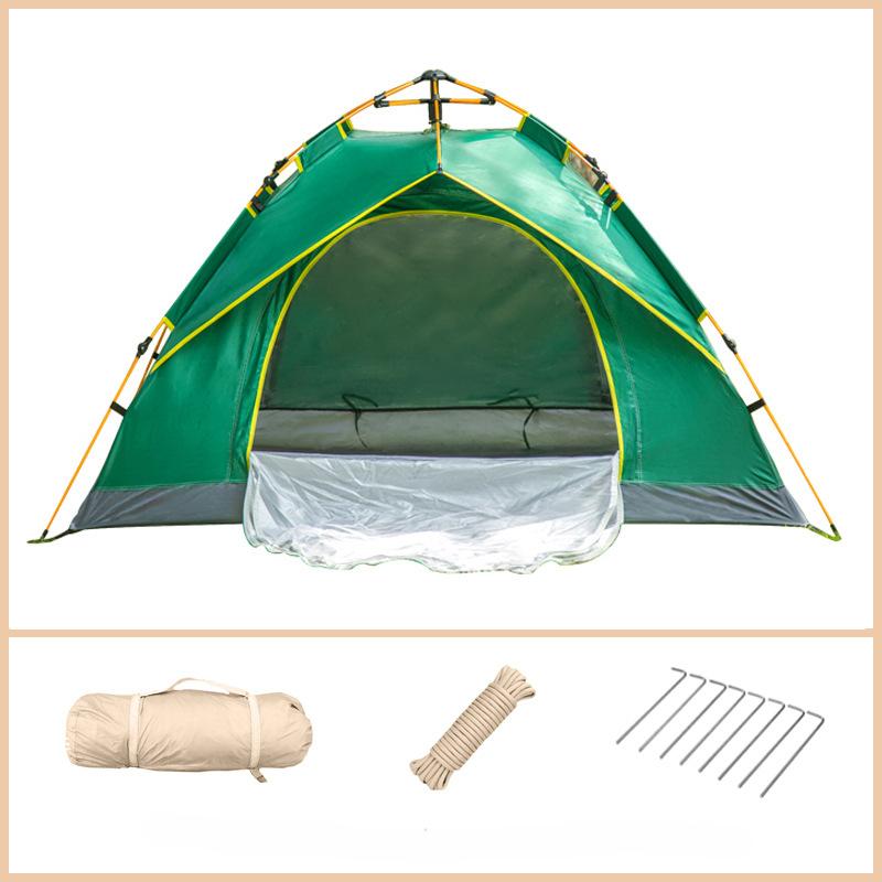Tent Outdoor Automatic Portable Folding Camping Beach Quickly Open Camping Silver Glue Coating Thickened Rainproof