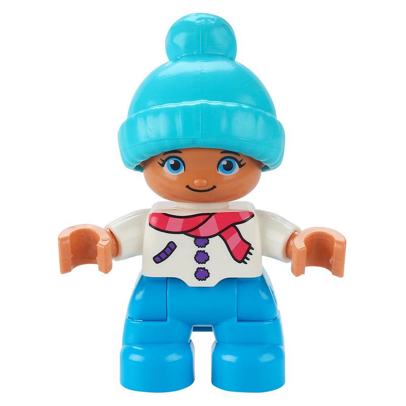 Big Building Blocks Boy Girls Family Policemen Figures Doll Compatible Duplos Children Kids Self Locking Bricks Assemble Toys