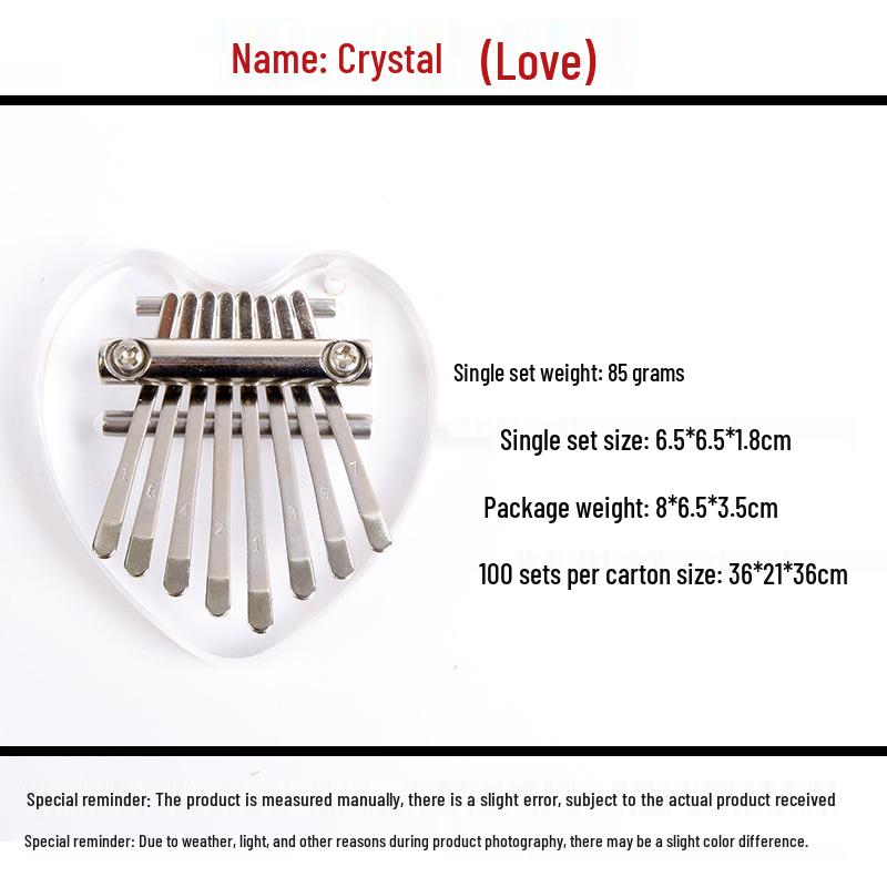 Mini Crystal Kalimba Pendant - 8-Note Thumb Piano Instrument