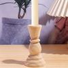 Wooden Candlesticks Unfinished Wood Candle Holder Pillar Taper Candle Stands For Wedding Party Birthday Home Table Decoration
