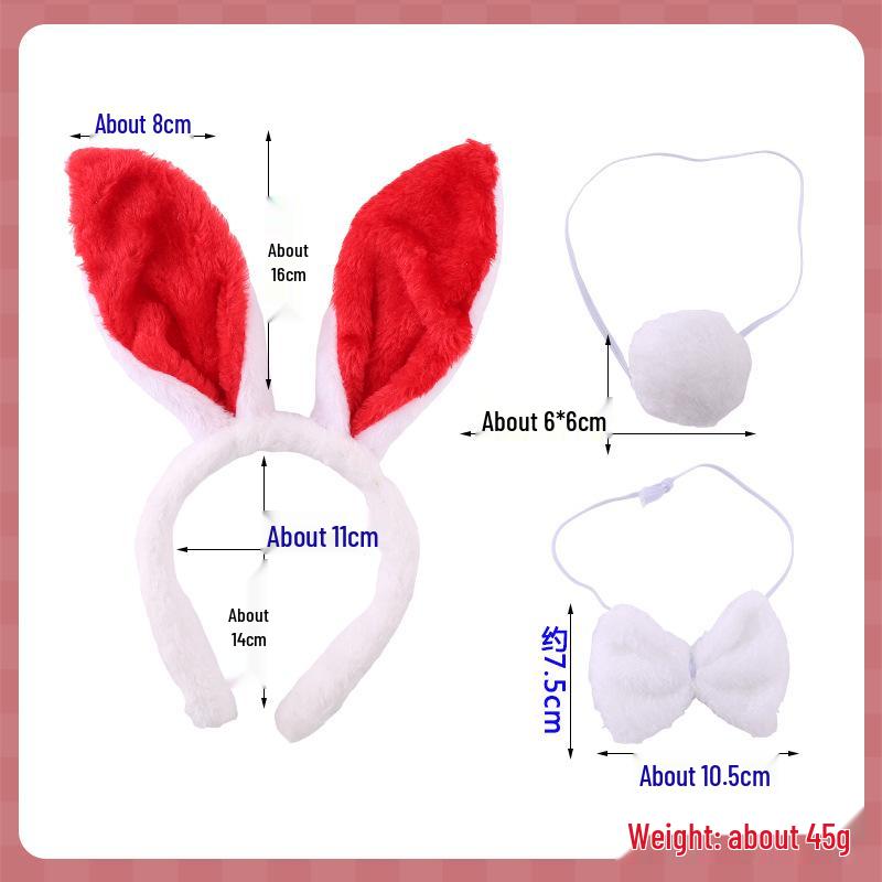 Children's Cute Plush Rabbit Ear Headband for Face Washing and Photos