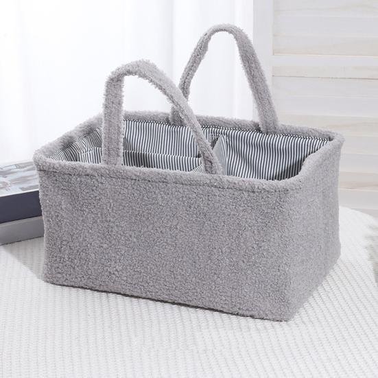 Baby Diaper Caddy Organizer Nursery Storage Basket Large Capacity Diaper Organizer with Adjustable Divider for Baby Essentials Wipes Toys