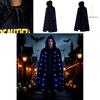 Adult Demon Cosplay Cloak With Led Light And Velvet Material For Halloween Costume Party