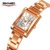 Skmei 2570 Elegant Fashion Women Quartz Watch Costume Stainless Steel Band Waterproof Rectangle in Stock Casual Watch Set