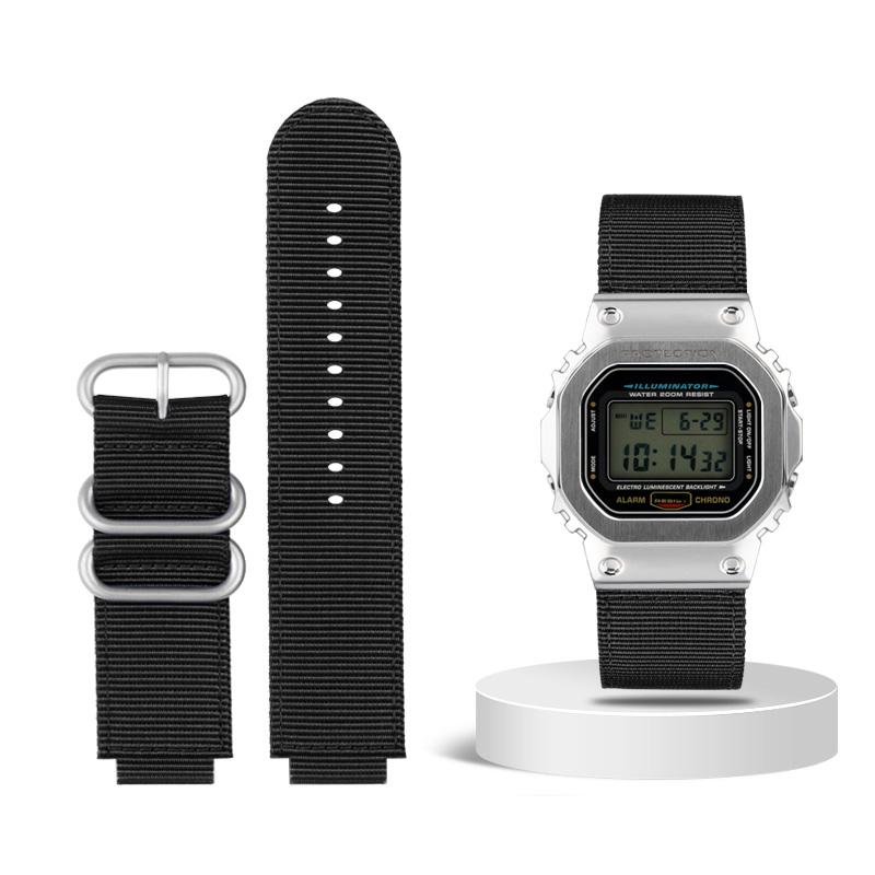 Klasyczny Adaptujący się dla G-SHOCK Casio GW6900 DW5600 GW-B5600 GM-5600 serii nylonowy pasek akcesoria sportowe outdoorowe płócienny pasek do zegarka