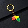 Portachiavi Premium in Acciaio Inossidabile con Ciondolo Mappa Bandiera Africa Ghana Nigeria Capo Verde Congo Uganda Regalo per Appassionati di Viaggi