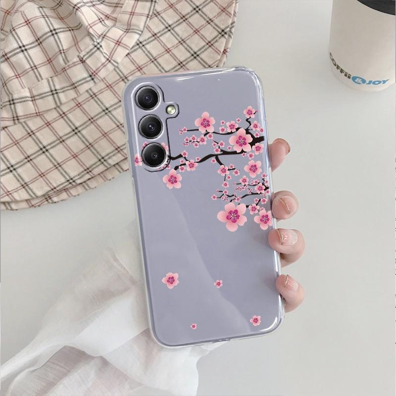 

Мягкий прозрачный силиконовый чехол Flower для Xiaomi Redmi Note 13 14T 15 Samsung A55 A35 S24 FE iPhone 15 Huawei Honor 200 Camera Защитный противоударный чехол Redmi Note 14 Pro 5G