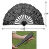 Lace Bamboo Hand Fan Romantic Embroidered Bamboo Fan Floral Lace Hand Fan Elegant For Weddings Summer Outings Cosplay