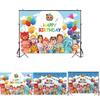 Cocomelon Family Photography Backdrops With Bright Colors For Party Decoration 120*80cm
