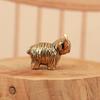 Mini Kupfer Hochlandrind Figur Miniatur Messing Hochlandrind Kleine Rinder Skulpturen für Zuhause Büro Bücherregal Mikro Landschafts Zubehör