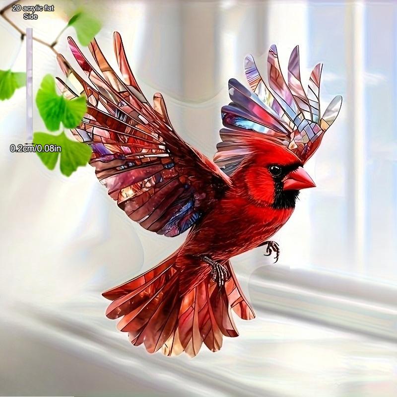 

Cardinal Theme Ornamen, Elegant Feather Design Acrylic Decoration for Home Office and Gift Giving, Nurseries, Vintage Home Decor Wall for Bar Kitchen 20*17cm