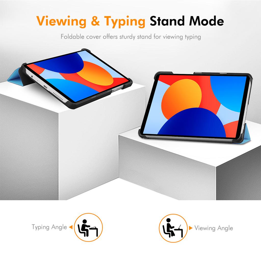 For Xiaomi Redmi Pad SE 4G 8.7 Inch ENKAY HAT PRINCE Trifold Stand Cover PU Leather+PC Tablet Case
