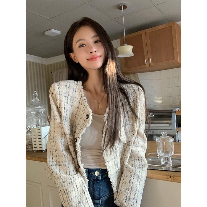 

Шикарная короткая куртка в стиле ретро для женщин - Ранняя осень 2023, Свободный приталенный кардиган с длинным рукавом 2XL