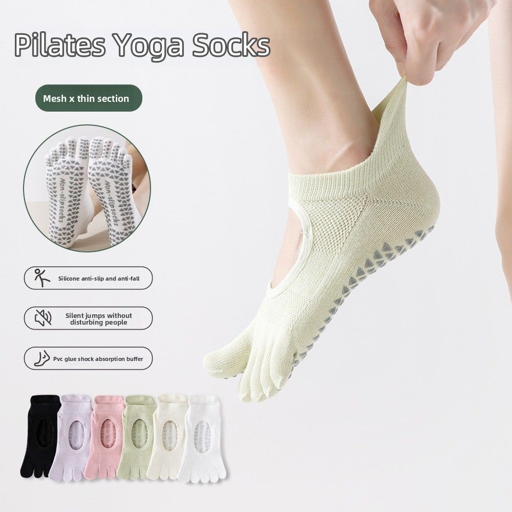 Breathable Pilates Yoga Socks Mesh Ballet Boat Socks New Five Finger Socks  for Dance Practice
