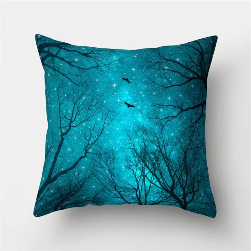 Office Living Room Home Pillowcase Night Moonlight Scenery Pillowcase Car Ornaments