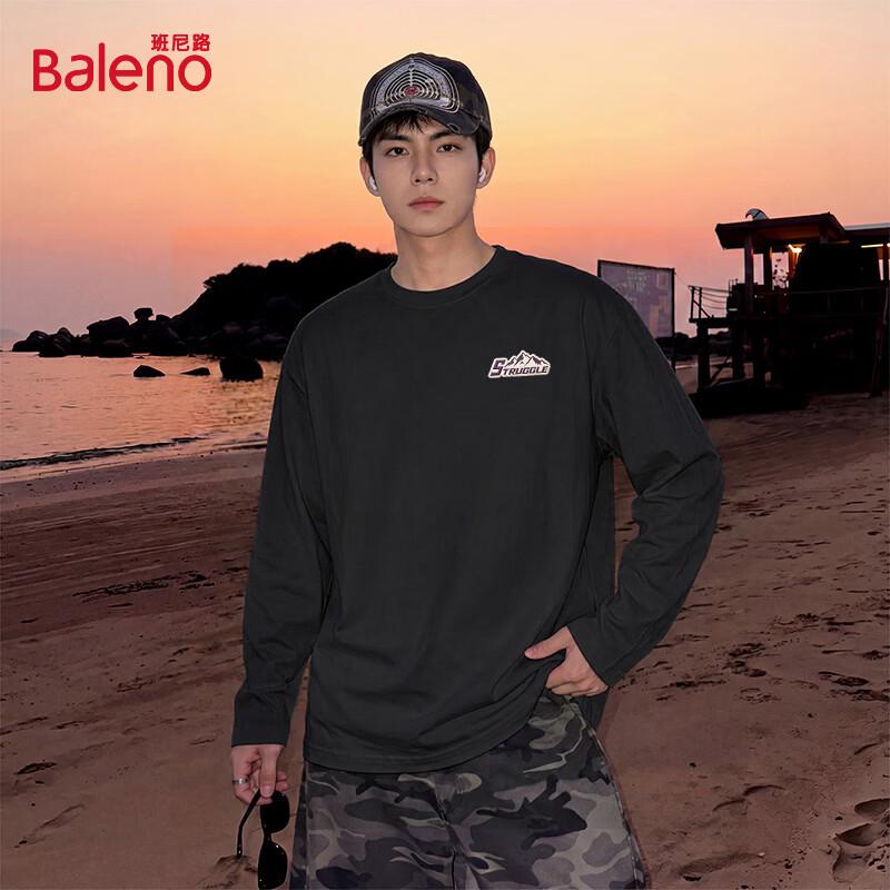 Baleno Men's Pure Cotton Crew Neck Long Sleeve T-Shirt