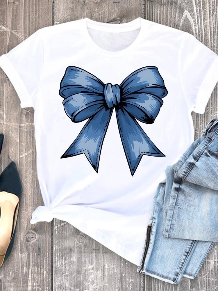 (Asian Size) Trend Style Short Sleeve T-shirts Lady Female Top Printed Fashion Clothing Women Graphic Casual T Shirt Tee