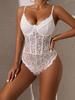 Sexy Lace Trim Slimming Backless Bodysuit