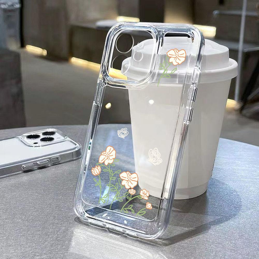 Cold wind flowers are suitable for iPhone17promax mobile phone case 16pro niche x Apple 14/15 all-inclusive 13