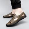 Fashion Men Sandals 2024 Summer New Trend Breathable Leather Men Casual Sandals Fashion Flats Beach Sandals Soft Shoes for Men Big Size