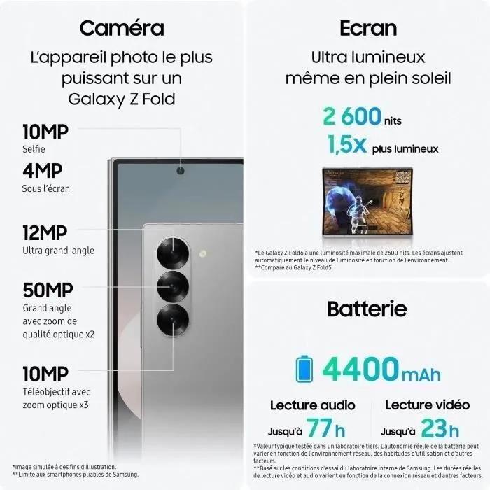 Samsung Galaxy Z Fold6 5G Dual SIM Unlocked Foldable Smartphone 12GB+256GB