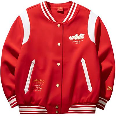 Anta Good Things Happen Series Sports Casual Simple Color Block Letter Loose Thick Jacket Women Jackets Deep-Red 162518727N-1