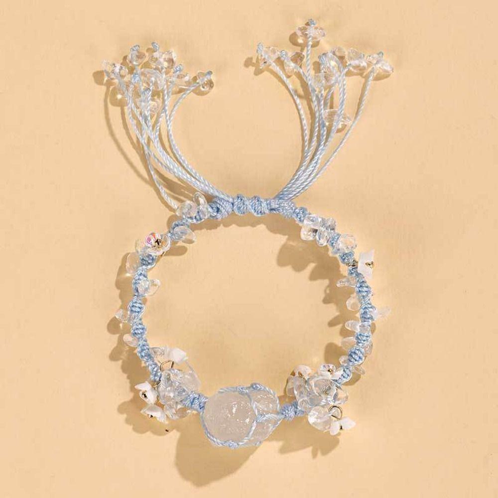 With Butterfly Pendant Crystal Flower Bracelet Lucky Weaving Crystal Bracelets  Girls Gifts