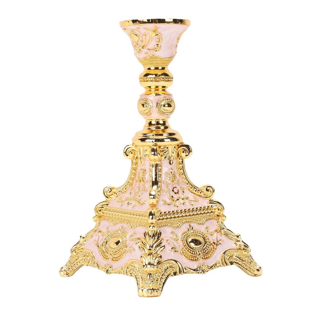 European Style Retro Candle Holder Gold Finish Metal Candle Holder For Parties