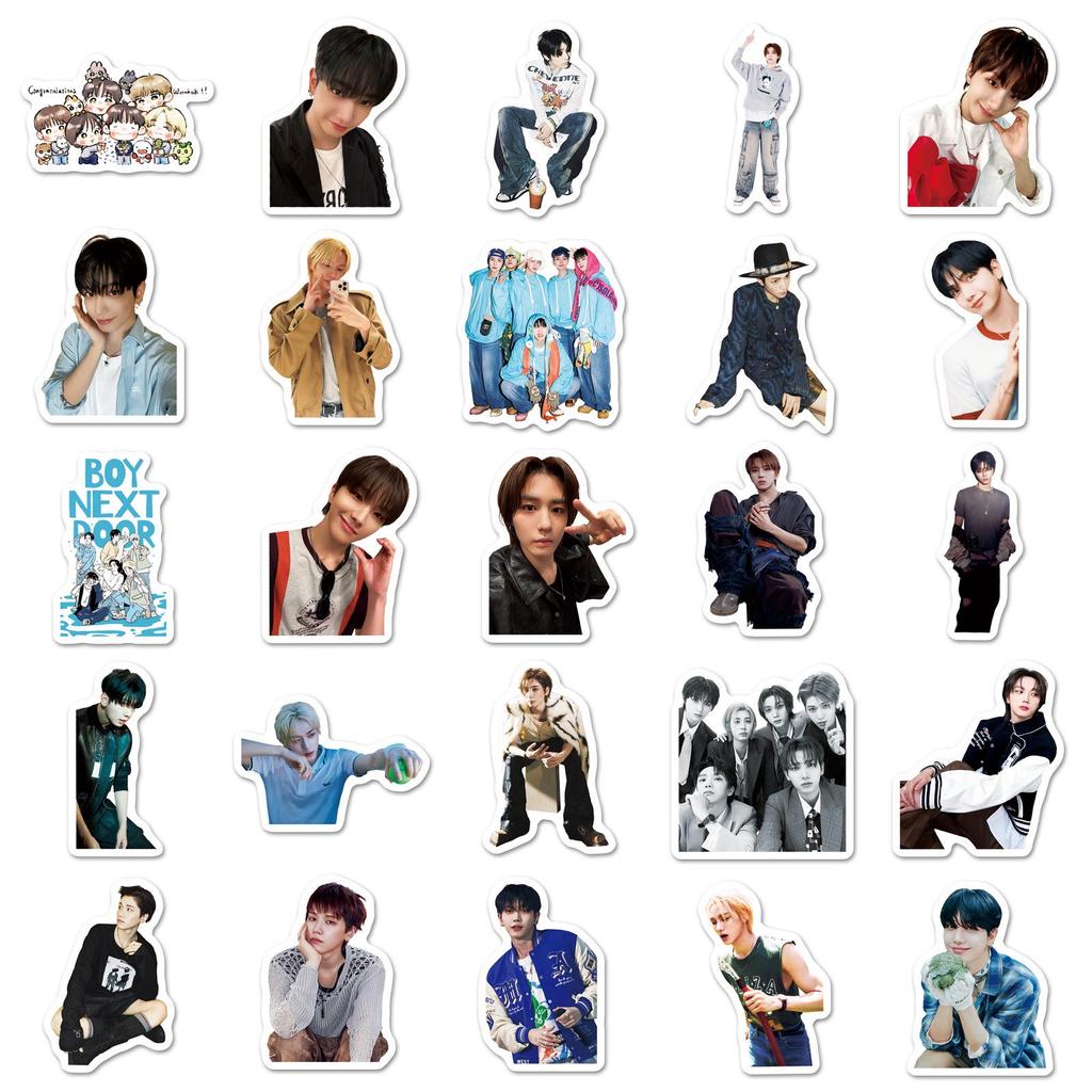 BOYNEXTDOOR Star Singer Waterproof Stickers: 50 Sheets of Korean Boy Group Idol Decor for DIY and Suitcases
