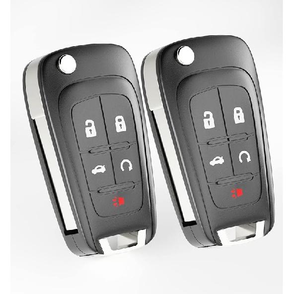 5 Buttons Flip Remote Fob Fits for Chevy Equinox Camaro 2010 2011 2012 2013 2014 2015 2016 2017 Chevrolet Cruze Malibu Impala Sonic GMC Terrain Buick