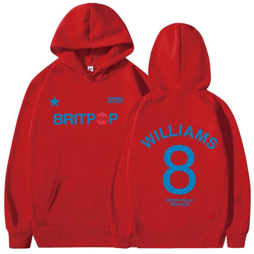 

Худи с принтом Robbie Williams Britprwp 8 Tour 2025 Мужской Хип-хоп Флисовый Пуловер Толстовка Повседневная С длинным рукавом Оверсайз Худи S