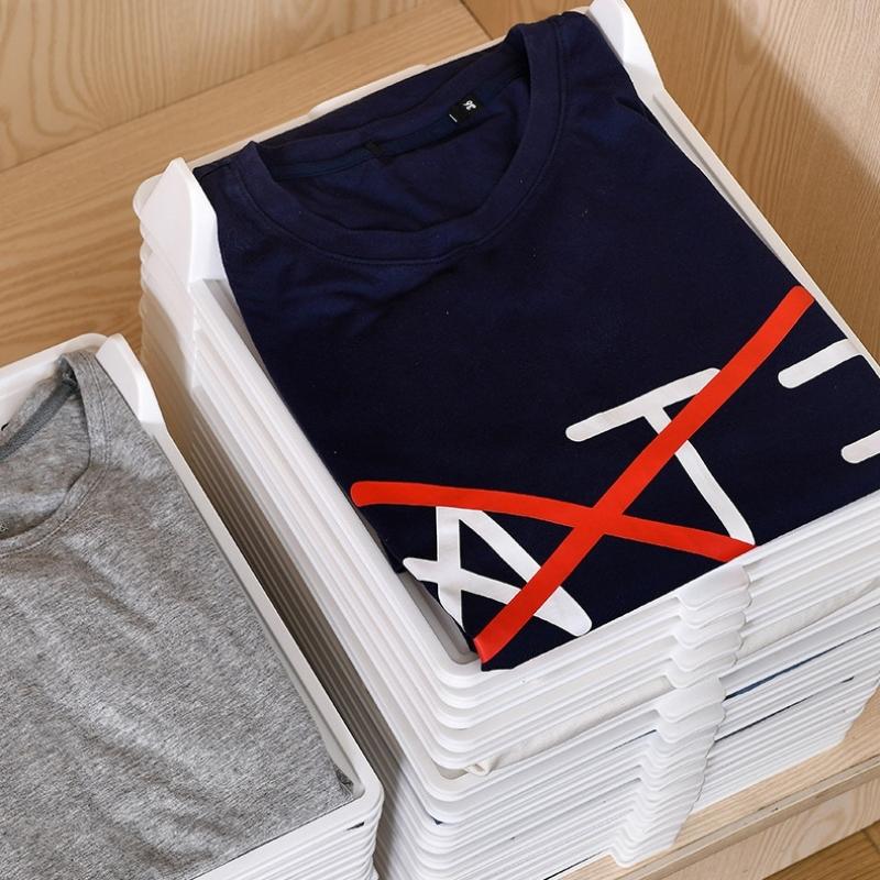 3Pcs Layered Folding Clothes Storage Board Pants T-Shirt Organizer Rack for Home Wardrobe Short Sleeve Classification Stacking Board
