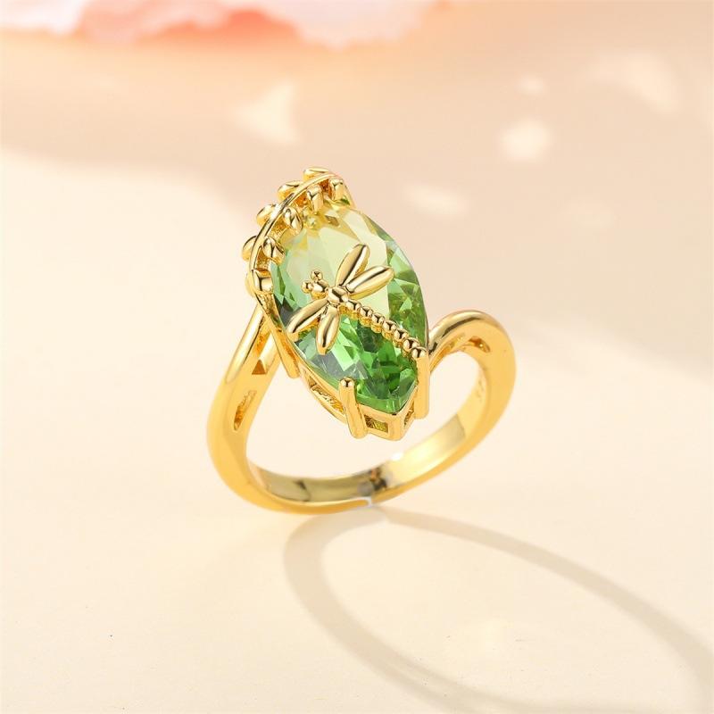 Wish horse eye dragonfly touch water ring simple niche elegant ring ring