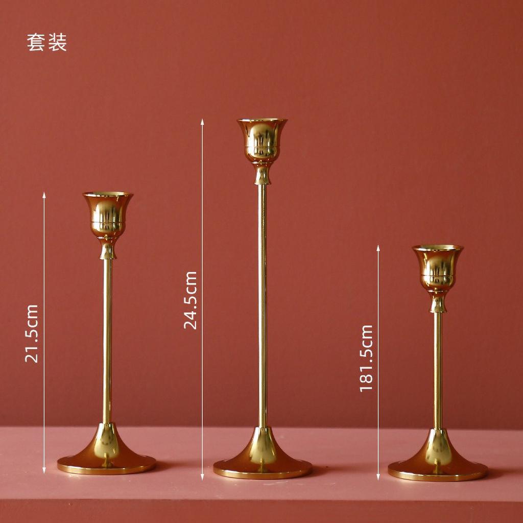 Gold Metal Pillar Candle Holder for Candles for Candles, Table Design Candlesticks Tabletop Decorative Home Dining Centerpiece