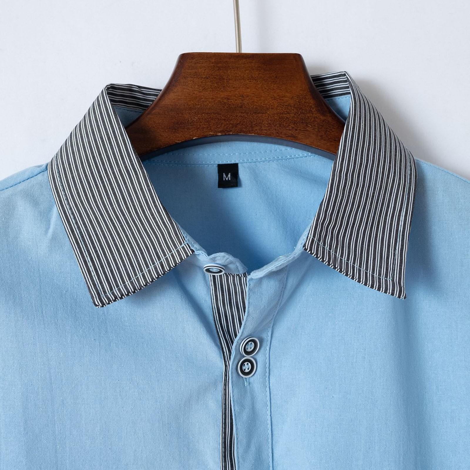 Мужские рубашки с коротким рукавом на пуговицах в полоску — фото 3