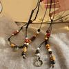 Bohemian Bead Waist Rope Belt Adjustable Wood Bead Braided Waist Chain Belt for Dresses Jeans Women Travel Accessories