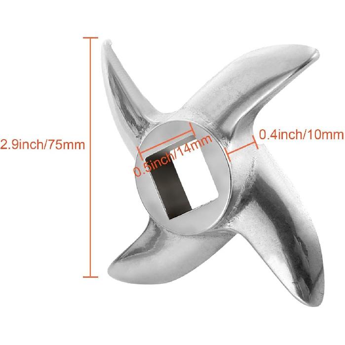 

3 Pcs Meat Grinder Blade #22, Stainless Steel, Great for Grinders Mincers and More