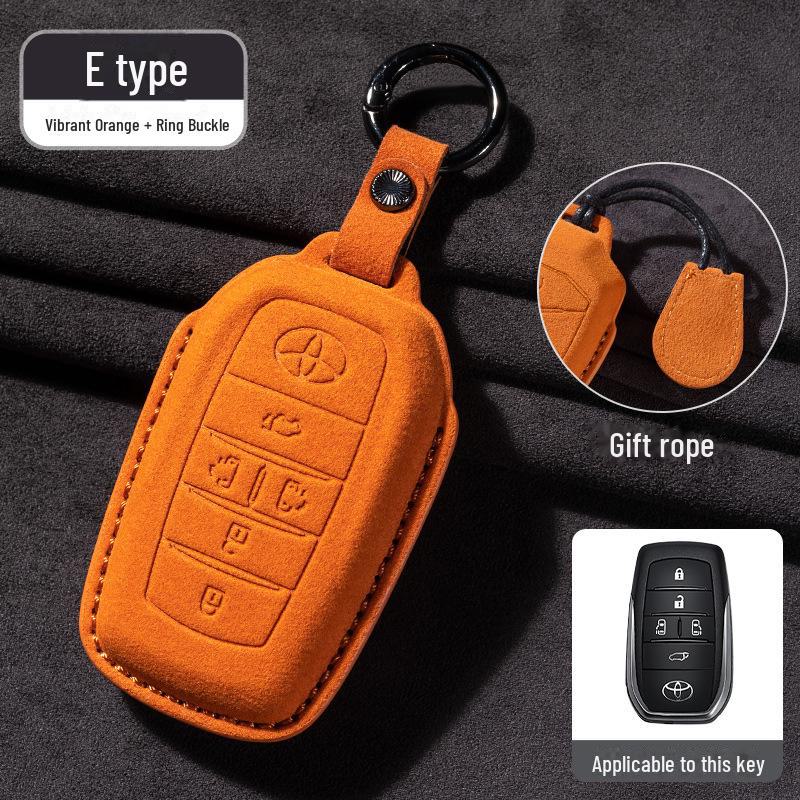 Toyota Wildleder Schlüsselhülle für Camry, Corolla, RAV4, Highlander und mehr. Mit Asia-Drachen-Design.