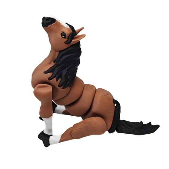 3D Printed Horse Figurine Movable Joints Simulation Horse Figure Stress Relief Articulated Animal Fidget Toy Desktop Decoration Ornament