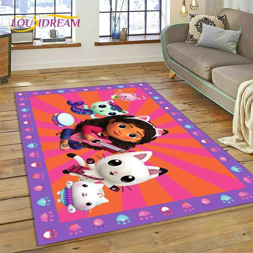 Cartoon Cute Gabbys Dollhouse Girl Carpet Rug for Bedroom Living Room Home Sofa Decoration,Children Game Large Decor Floor Mat