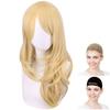 CaseEden Cosplay Wig, Long Wavy Hair, 60cm, Heat Resistant, Gold Blonde, Includes 2 Wig Nets