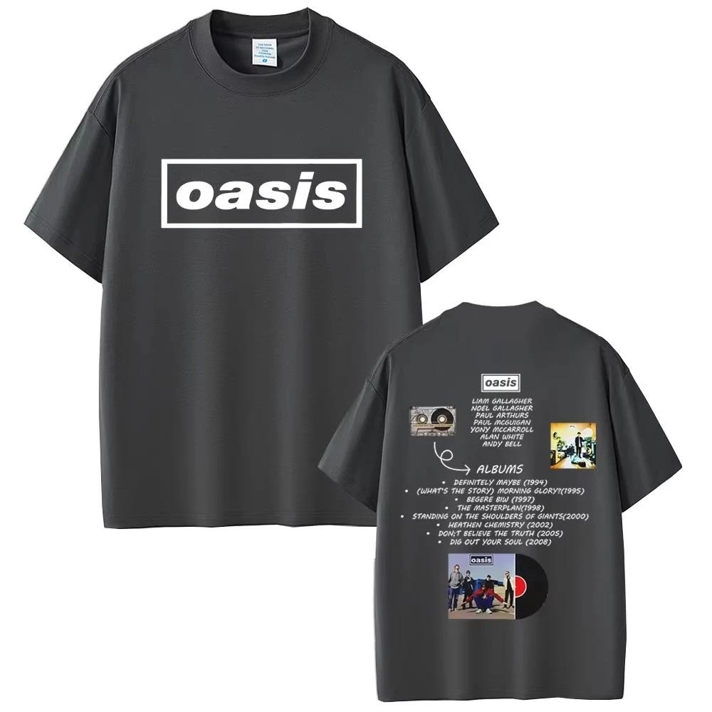 2026 O-Oasis T Shirt British Rock Band T Shirts Men's Women Casual Oversized T-shirt Men's Women High Quality Cotton Short Sleeve T-shirts